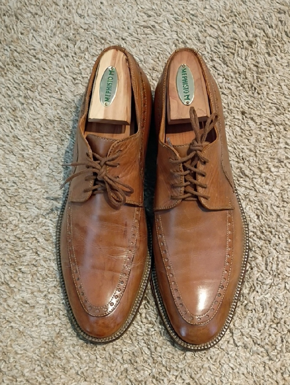 Mephisto Men's Brown Leather Derby Oxfords